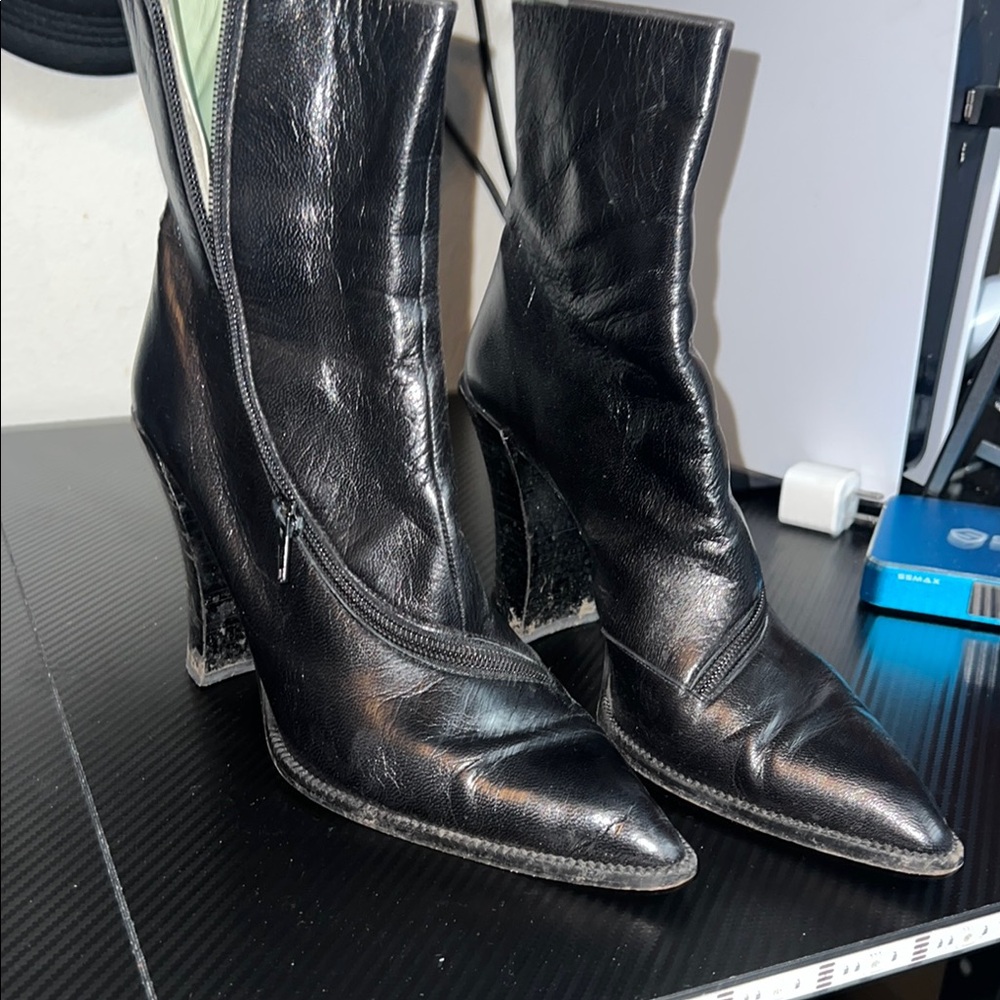 Charles Jourdan Black Heeled Boots